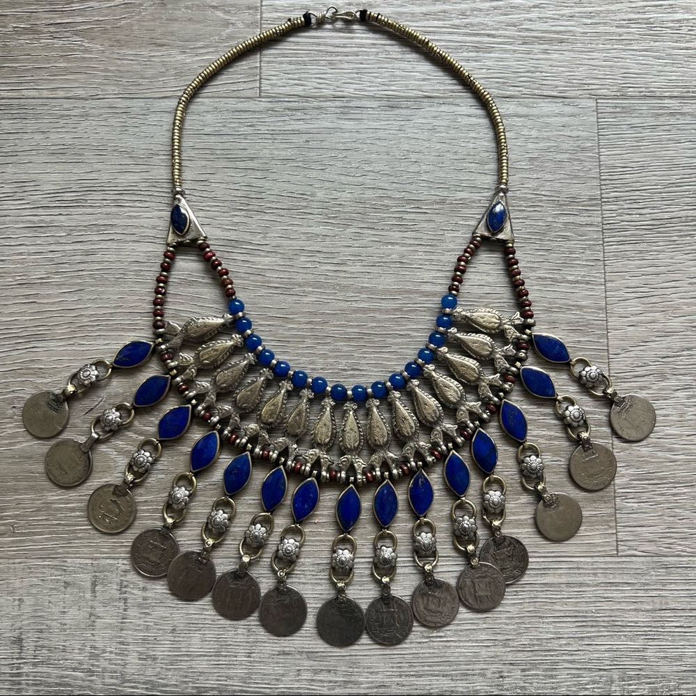 Vintage Afghan Turkmen Lapis Necklace